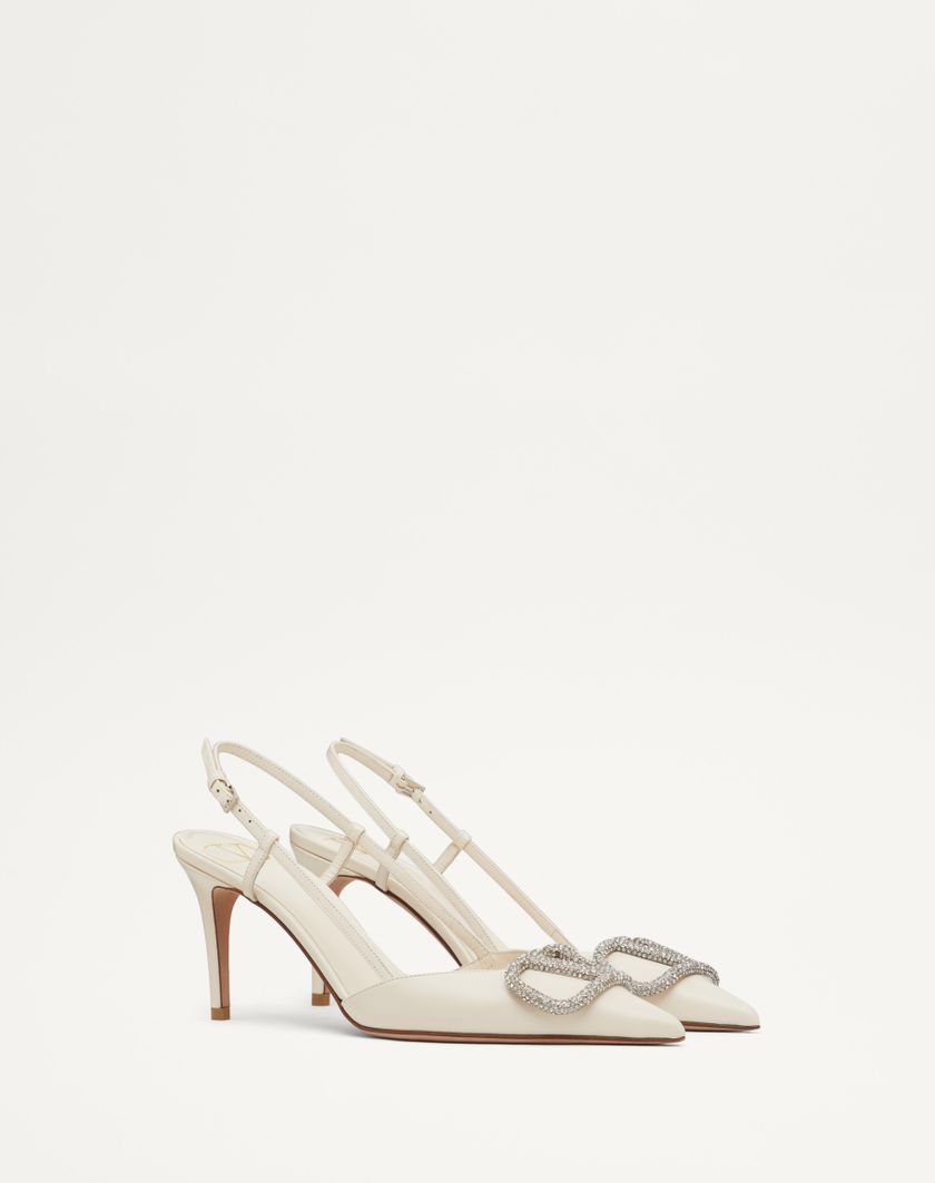 VLOGO SIGNATURE SLINGBACK PUMP IN CALFSKIN LEATHER 80MM - Image 1